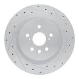 R1 20-25 Lexus RX500h Rear Right Drilled & Slotted Silver Brake Rotor
