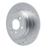 R1 00-06 Rover 75 (Mexico) Rear Left Drilled & Slotted Silver Brake Rotor