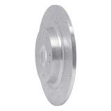 R1 17-20 Honda Civic Coupe Rear Left Drilled & Slotted Silver Brake Rotor