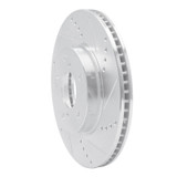 R1 16-25 Honda Civic Hatchback Front Right Drilled & Slotted Silver Brake Rotor
