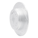 R1 02-04 Honda CR-V Rear Left Drilled & Slotted Silver Brake Rotor