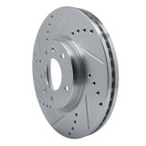 R1 07-12 Mazda CX-7 Front Left Drilled & Slotted Silver Brake Rotor