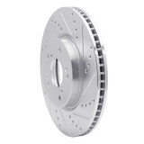 R1 13-22 Honda Accord Sedan Front Right Drilled & Slotted Silver Brake Rotor