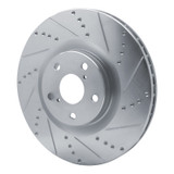 R1 09-11 Lexus IS350 Left Front Drilled & Slotted Silver Brake Rotor