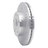 R1 92-95 Mazda MPV Front Right Drilled & Slotted Silver Brake Rotor