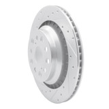 R1 07-17 Lexus LS600h Left Rear Drilled & Slotted Silver Brake Rotor
