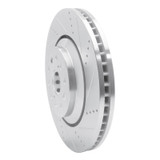 R1 07-23 Lexus LS600h Right Front Drilled & Slotted Silver Brake Rotor