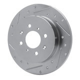 R1 01-05 Acura EL Rear Left Drilled & Slotted Silver Brake Rotor