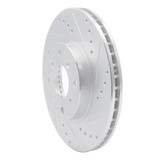 R1 92-96 Honda Prelude Front Right Drilled & Slotted Silver Brake Rotor