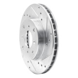 R1 92-96 Honda Prelude Front Right Drilled & Slotted Silver Brake Rotor