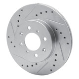 R1 88-91 Honda Accord Coupe Front Left Drilled & Slotted Silver Brake Rotor