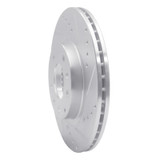 R1 06-15 Mazda MX-5 Miata Front Right Drilled & Slotted Silver Brake Rotor