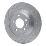 R1 06-07 Mazda 6 Rear Left Drilled & Slotted Silver Brake Rotor