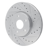 R1 06-15 Lexus IS250 Rear Right Drilled & Slotted Silver Brake Rotor