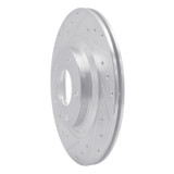 R1 04-11 Mazda RX-8 Rear Left Drilled & Slotted Silver Brake Rotor