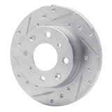 R1 79-83 Honda Civic Sedan Front Left Drilled & Slotted Silver Brake Rotor