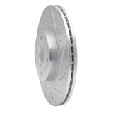 R1 01-05 Mazda Miata Front Right Drilled & Slotted Silver Brake Rotor