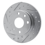 R1 85-89 Chevrolet SPECTRUM Front Left Drilled & Slotted Silver Brake Rotor