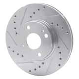 R1 94-02 Mazda Miata Front Left Drilled & Slotted Silver Brake Rotor