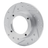 R1 73-79 Honda Civic Hatchback Front Left Drilled & Slotted Silver Brake Rotor