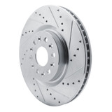 R1 17-25 Buick Enclave Front Right Drilled & Slotted Silver Brake Rotor
