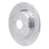 R1 15-25 Acura ADX Rear Right Drilled & Slotted Silver Brake Rotor