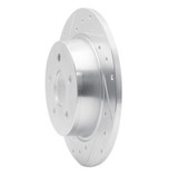 R1 88-89 Mazda 626 Rear Left Drilled & Slotted Silver Brake Rotor