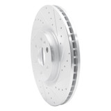 R1 10-16 Cadillac SRX Front Right Drilled & Slotted Silver Brake Rotor
