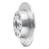 R1 88-92 Ford Probe Rear Left Drilled & Slotted Silver Brake Rotor