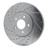 R1 14-19 Buick CASCADA Front Left Drilled & Slotted Silver Brake Rotor