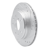 R1 86-91 Mazda RX-7 Rear Right Drilled & Slotted Silver Brake Rotor
