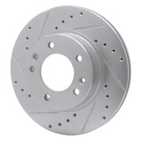 R1 86-91 Mazda RX-7 Front Left Drilled & Slotted Silver Brake Rotor