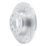 R1 17-25 Audi Q2 (Mexico) Rear Left Drilled & Slotted Silver Brake Rotor