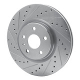 R1 08-17 Cadillac CTS Front Left Drilled & Slotted Silver Brake Rotor