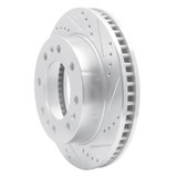 R1 06-11 Cadillac DTS Front Right Drilled & Slotted Silver Brake Rotor