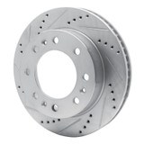 R1 06-11 Cadillac DTS Front Left Drilled & Slotted Silver Brake Rotor