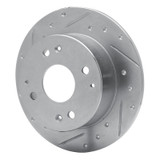 R1 95-98 Acura TL Rear Left Drilled & Slotted Silver Brake Rotor