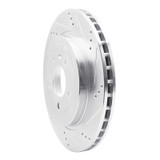 R1 05-11 Cadillac STS Rear Right Drilled & Slotted Silver Brake Rotor
