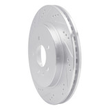 R1 05-11 Cadillac CTS Rear Left Drilled & Slotted Silver Brake Rotor