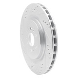 R1 04-11 Cadillac CTS Rear Left Drilled & Slotted Silver Brake Rotor