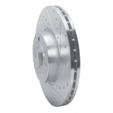 R1 01-03 Volkswagen EuroVan Front Right Drilled & Slotted Silver Brake Rotor