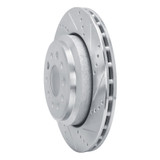 R1 14-16 Maserati Ghibli Rear Right Drilled & Slotted Silver Brake Rotor