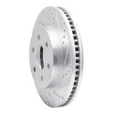 R1 98-99 Cadillac DEVILLE Front Right Drilled & Slotted Silver Brake Rotor