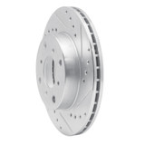 R1 86-87 Acura Legend Front Right Drilled & Slotted Silver Brake Rotor