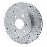 R1 98-99 Cadillac DEVILLE Front Left Drilled & Slotted Silver Brake Rotor