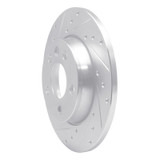 R1 96-00 Volkswagen EuroVan Rear Left Drilled & Slotted Silver Brake Rotor