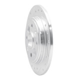R1 86-89 Acura Integra Rear Left Drilled & Slotted Silver Brake Rotor