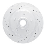 R1 67-72 Cadillac COMMERCIAL CHASSIS Front Left Drilled & Slotted Silver Brake Rotor