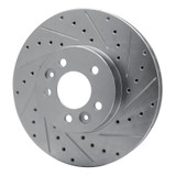 R1 98-02 Ford Crown Victoria Front Right Drilled & Slotted Silver Brake Rotor