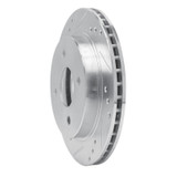 R1 95-04 Ford CONTOUR Rear Left Drilled & Slotted Silver Brake Rotor